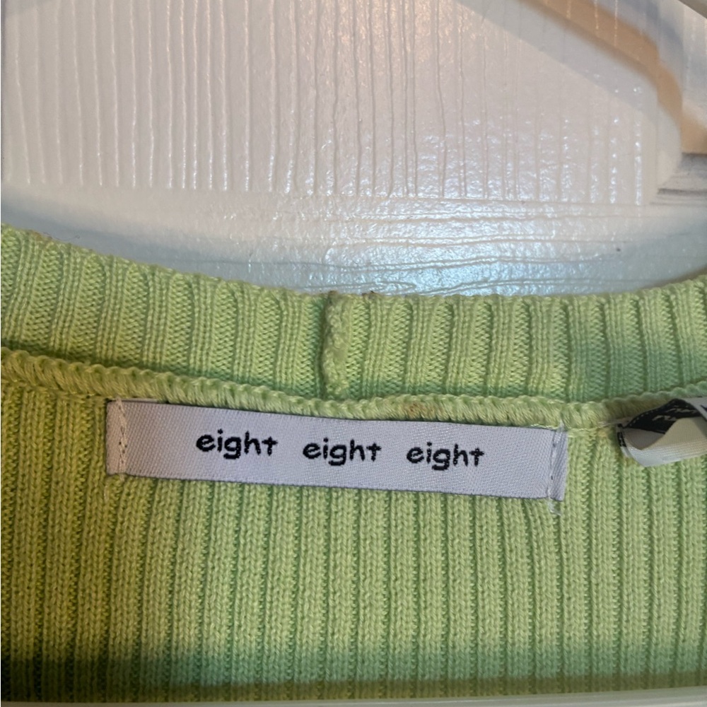 NWOT Eight Eight Eight Light Green Ribbed Tunic Top - Picture 3 of 8